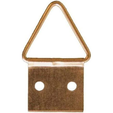 AT2 - 6 Attaches triangulaires + 12 clous pour petit cadre - 11 mm - Or (laitonné)
