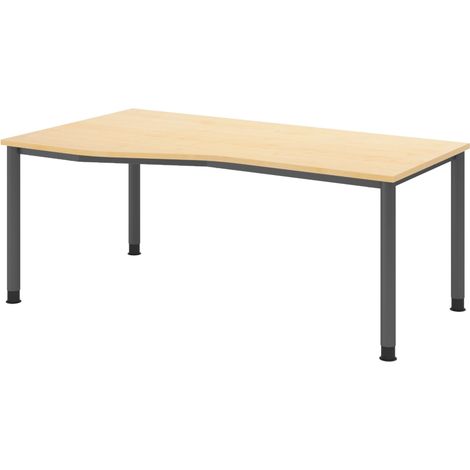 bümö Schreibtisch Serie-H Gestell: Graphit Freiform: 180 x 100 cm