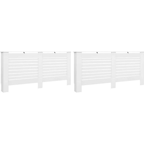 Cache-radiateurs 2 pcs Blanc 172x19x81,5 cm MDF