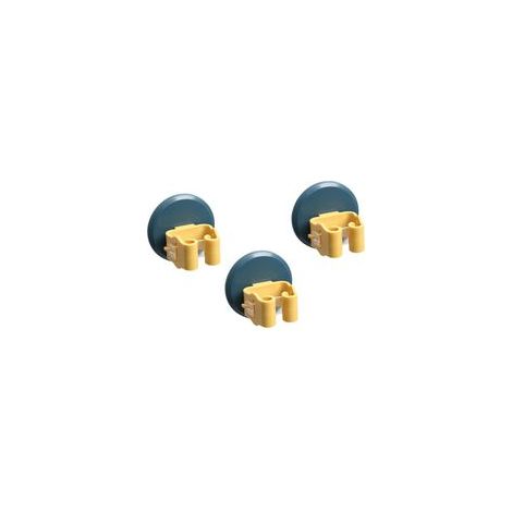 Lot de 3 Porte-balais Mural Ventouse Antidérapante, Pinces pour Balai à Franges Bleu et Jaune, Support sans Perçage pour Salle de Bain, la Cuisine et Balcon, Rangement Utilitaire Pratique