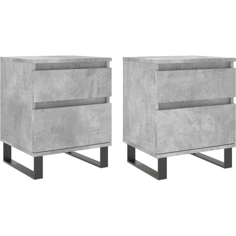 Maison Exclusive - Comodini 2pz Grigio Cemento 40x35x50 cm in Legno Multistrato
