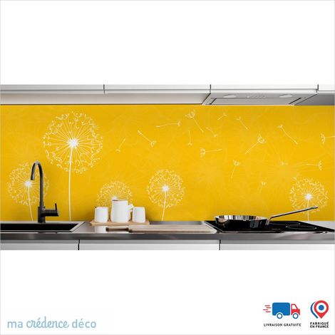 Crédence : Fleurs et pissenlits - Couleur Jaune Colza - Alu composite - 120 - 60 (1/3)