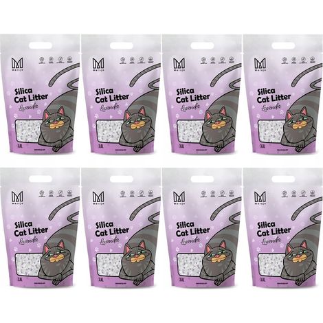 Litière pour chat Mersjo Lavande en silicone 3,8 L