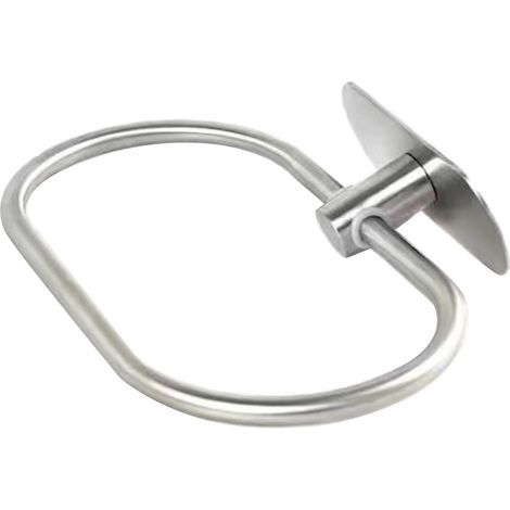 Anneau porte-serviette en acier inoxydable, montage mural, Installation sans poinçon, support ovale moderne, argent (1/5)