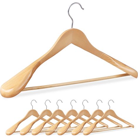 Perchas para trajes con soporte ancho para hombros, juego de 8