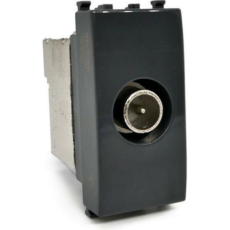 Presa tv derivata compatibile con vimar plana connettore maschio prese da incasso per moduli nero (1/3)