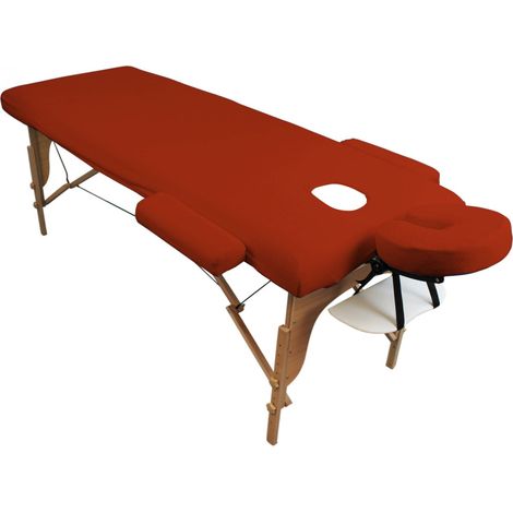 Kit complet de housses pour table de massage - Éponge - Terracotta - Vivezen