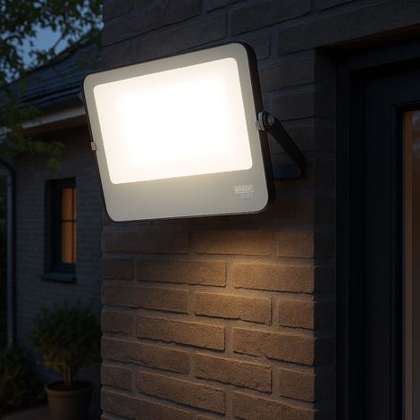 Faretto a LED da parete luce esterna proiettore lampada da patio lampada da parete nera, alluminio, 300W 34440lm 4000K, LxH 49,8x41,2x4,8 cm