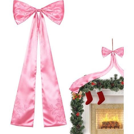 Noeud De Pour Arbre De Noël Décorations Géantes Et Festives Pour La Maison Ornements En Noeud Pour Le Du Sapin De Noël Pour L'extérieur La Fenêtre La Porte Le Salon L'entrée Le Porche Le (1/5)