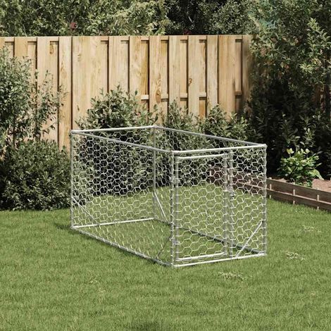 Maison Exclusive - Outdoor-Hundezwinger mit Tür 2x1x1 m Verzinkte