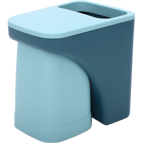 Porte-brosse à dents mural, ensemble de tasses magnétiques, gain de place, conception auto-drainante, organisateur de rangement pour salle de bain bleu (1/5)
