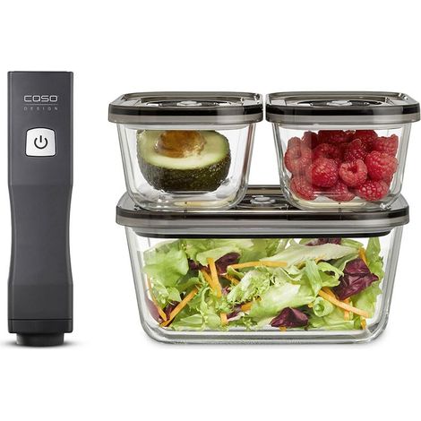 machine sous vide alimentaire avec 3 récipients sous vide en verre et 10 sachets zippés, adaptée aux aliments liquides et fragiles (1/5)