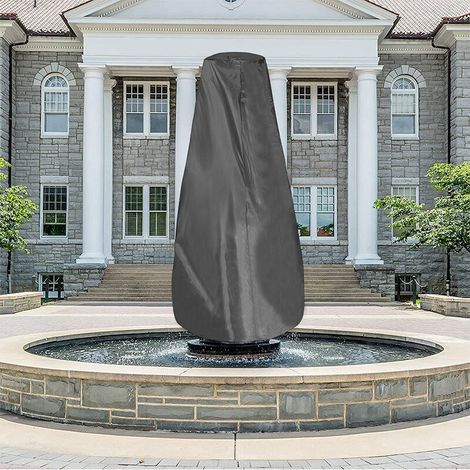 Housse de protection imperméable pour fontaine de jardin, statue ou statue, en tissu Oxford 210D avec revêtement argenté, pour terrasse extérieure (arrière). (1/4)