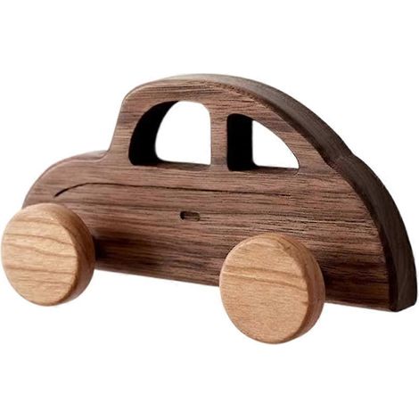 Patères murales en bois massif en forme de voiture, au design unique, parfaites pour les chambres d'enfants. (1/5)