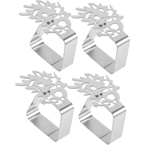 Lot de 4 Clips de Fixation de Nappe Clips de Nappe en métal Table Table à Manger Sauvage Clips de Nappe de Dessin animé antidérapants Clips de Fixation de Nappe d'extérieur Accessoires (1/3)