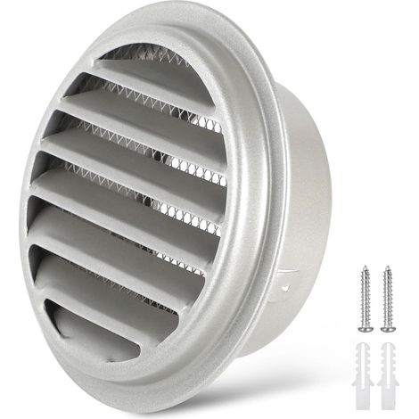 Grille d'aération ronde de 100 mm en acier inoxydable avec moustiquaire (1/5)