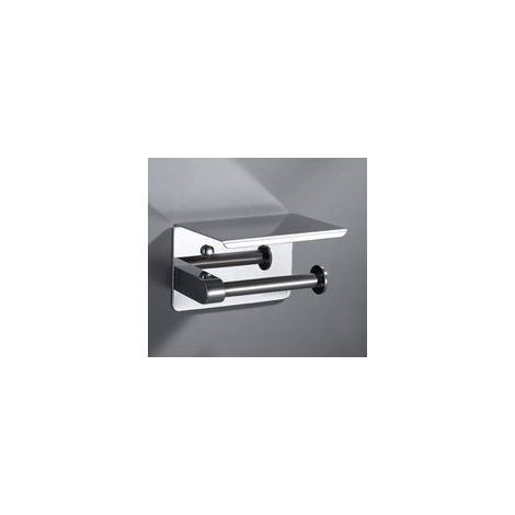 Porte-papier toilette inox 304 argent, fixation vis ou 3M, haute brillance – (1/5)