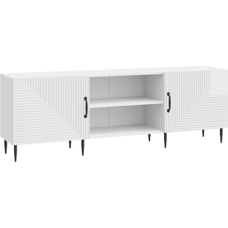 Meuble TV  Banc TV  Armoire TV Blanc brillant 150 x 31 x 50 cm Bois d'ingénierie