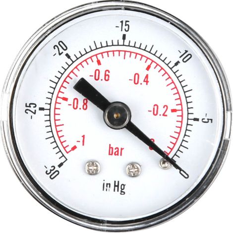 Manomètre à vide à double échelle -10 bar / -300 inHg, raccord arrière 1/8 BSPT (1/5)