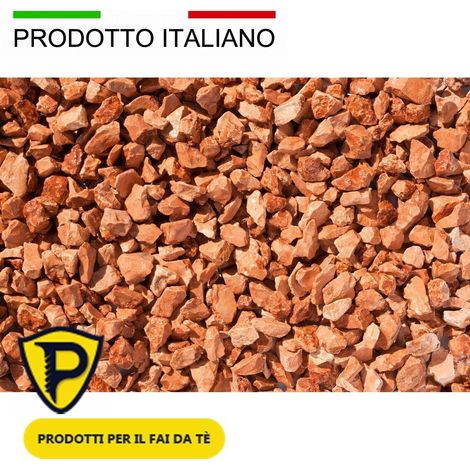 Ciottoli in Granigliato marmo Rosso Verona 3/8 mm decorazione giardino 25kg (1/2)