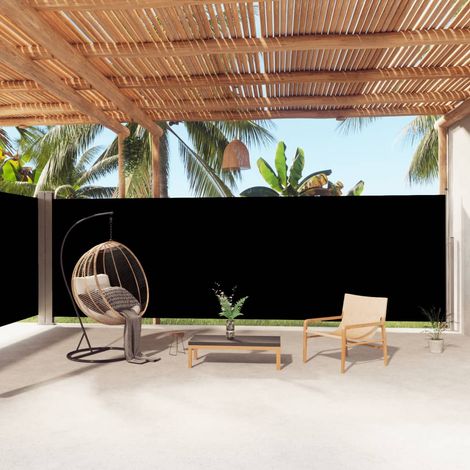 FIMEI Auvent latéral rétractable Noir 200x1000 cm (1/5)