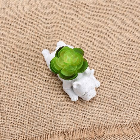 Pot de fleurs en résine représentant un chiot succulent (1/3)