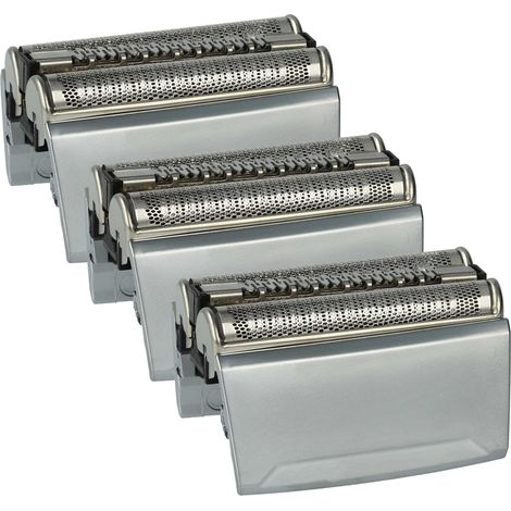 vhbw 3x Scherköpfe Ersatz für Braun 52S, 52B für Elektrorasierer, Silber