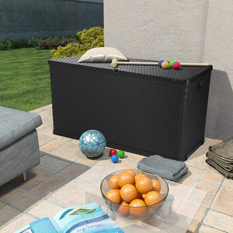 vidaXL Caja de almacenamiento de jardín antracita ratán PP 120x56x63cm (1/2)