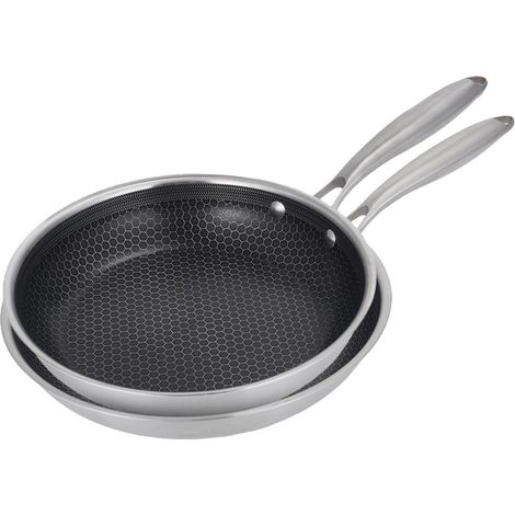 Gam'Hotel - Set de 2 poêles 24/28cm triplex - "BlackSteel"