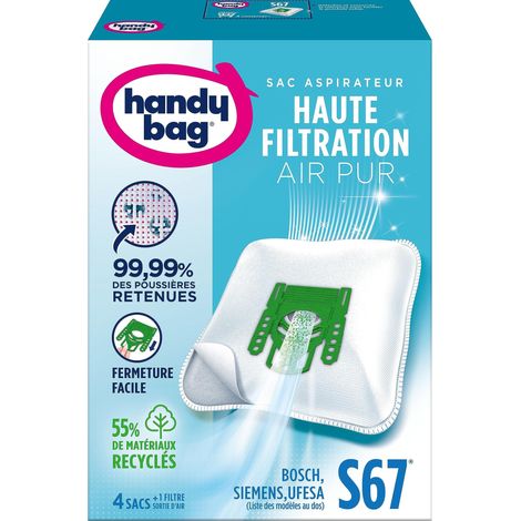 Handy Bag S67, Sacchetto per aspirapolvere Bosch Sphera Siemens Dino (1/4)