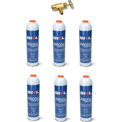 BOMBOLA GAS R600 REFRIGERANTE FRIGORIFERO E FREEZER R600 420 GR PZ 6 + RUBINETTO (1/4)