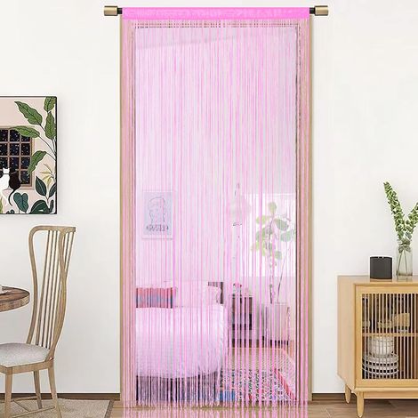 Rideau de Porte Rideaux de fenêtre Décorations de Porte Diviseurs de pièce Décorations pour pièce, Portes, Mur, Placard, fête et Meubles, Conception d'une Seule pièce 90x245cm Bébé Rose (1/5)
