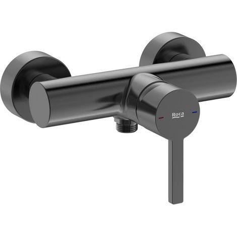 Mitigeur douche NAIA mural - Titanium black brossé - Roca- A5A2196NM0 (1/2)