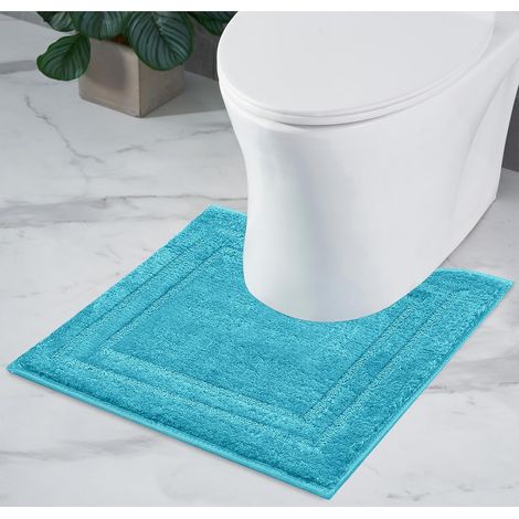 1 Tapis De Bain Antidérapant Microfibre Absorbant Lavable Machine Salle Douche Baignoire WC Turquoise 45x45 Cm (1/5)