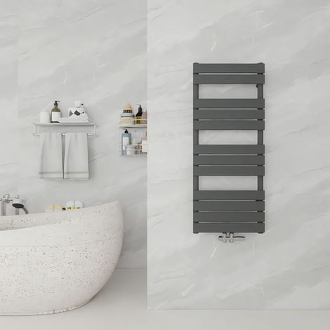 AICA Badheizkörper Mittelanschluss Design Heizkörper Handtuchheizkörper Handtuchwärmer Paneelheizkörper 1200x500mm Anthrazit (1/5)