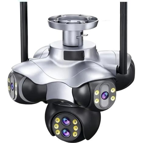 Caméra de vidéosurveillance extérieure PTZ sans Fil, Zoom 10x, 5 écrans, 30mp, 6 objectifs, sécurité IP66, étanche, détection de Mouvement, Alarme, caméra IP(30MP WiFi 32G Card) (1/5)