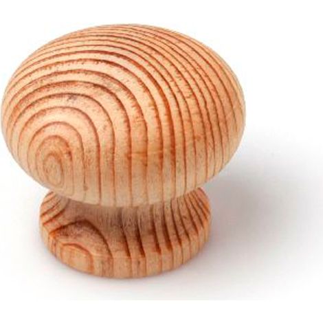 Pomo en madera con acabado pino crudo, dimensiones: 35x35x30mm, Ø: 35mm - (1/5)