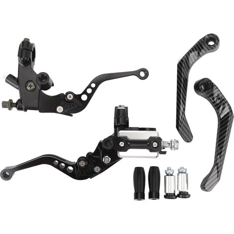 Leva freno e frizione per moto, 22 mm, nera, pompa freno universale per scooter, moto da strada e ATV. (1/5)