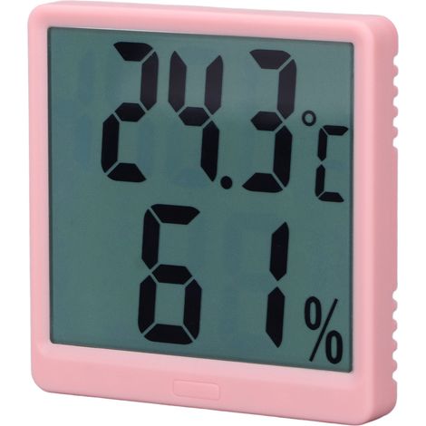 Hygromètre-thermomètre numérique, moniteur de température et d'humidité intérieures, instrument de mesure précis, rose (1/5)