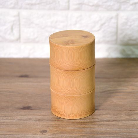 Boîte de rangement portable pour verres à thé, en bambou (M) (1/5)