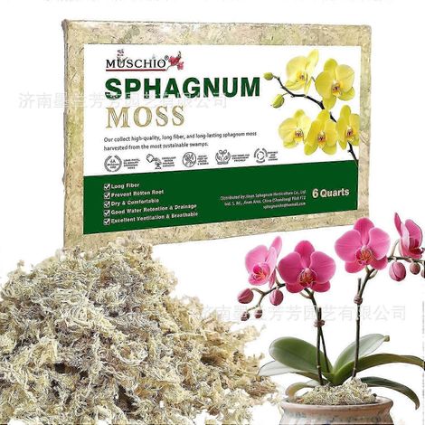 Mousse de sphaigne stérile compressée, à fibres longues, pour orchidées et petits terrariums pour animaux de compagnie (1/4)