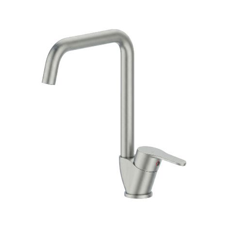 Miscelatore cucina canna ponte design moderno - Finitura acciaio (1/2)
