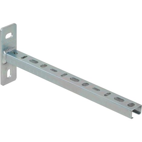 Dalsys Console de rail, console murale, support mural, support pour charges lourdes en acier galvanisé, résistant à la corrosion - 28/30 argent 32cm, 1 pièce