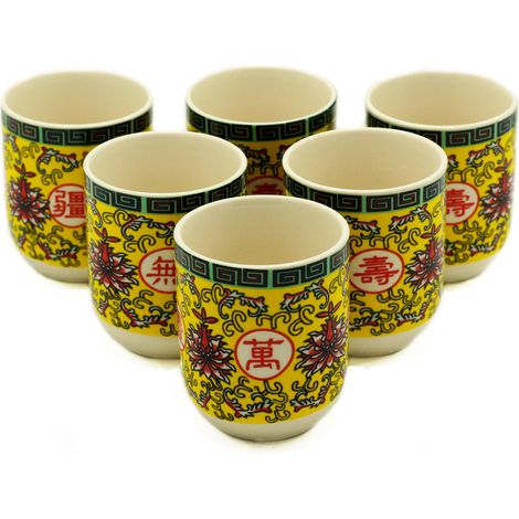Tasses à Tisane - Design Oriental Longue Vie- Vendu par 6 (1/2)