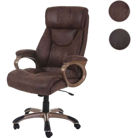Fauteuil de bureau Dallas, fauteuil pivotant, charge 150kg, aspect daim - taupe