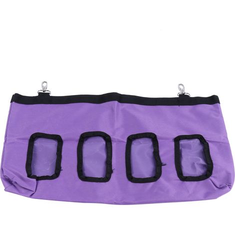 Sac mangeoire suspendu pour lapins, avec 4 trous, pour l'alimentation des petits animaux - Violet (1/5)