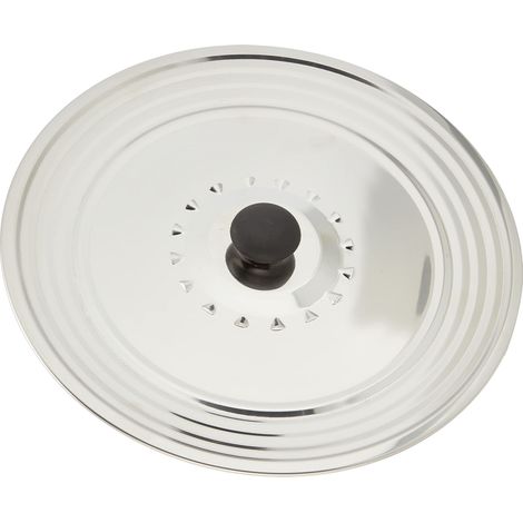 Crealys Easy Golden 512700 Coperchio anti schizzi, acciaio inossidabile, 32 x 3 cm (compatibile per Ø 28-30-32 cm) (1/3)