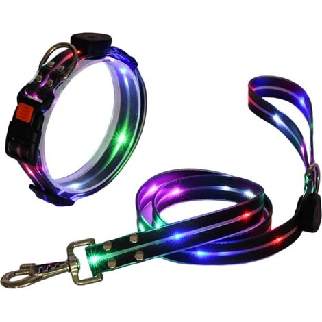 Filiyano-Collier LED rechargeable USB pour chiens, en PVC tressé anti-perte, pour animaux de compagnie. (1/5)