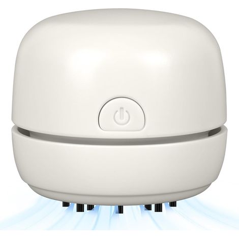 Mini aspirateur de table – Petit aspirateur de bureau portable et rechargeable, blanc (1/5)