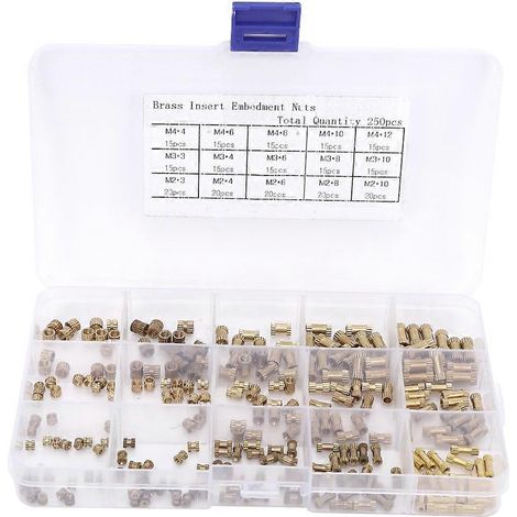 250 Stück/Set M2 M3 M4 Rändelmuttern aus Messing, 3 mm, 4 mm, 6 mm, 8 mm, 10 mm, 12 mm
